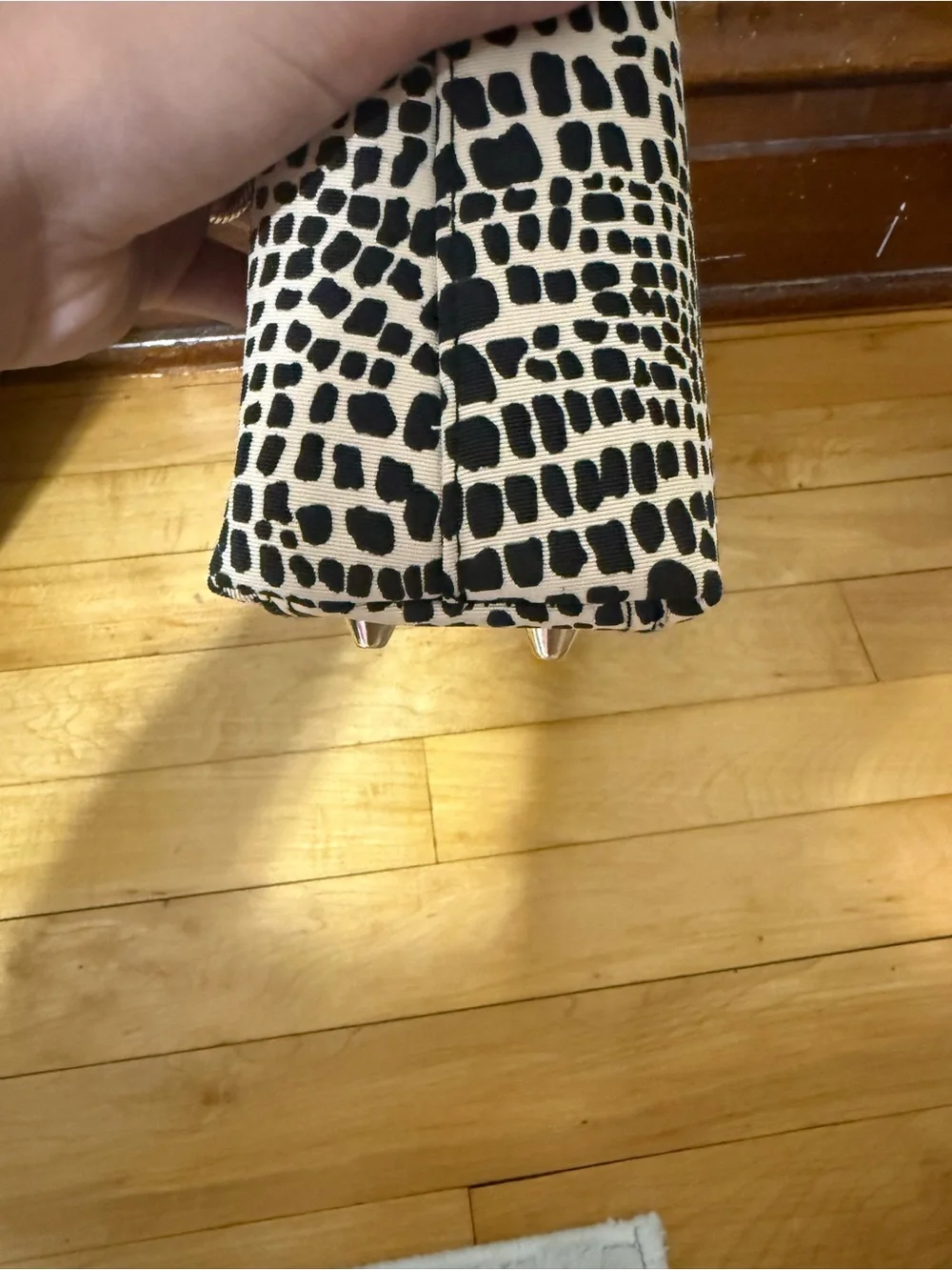 kate spade Black and Cream Croc-Print Tote